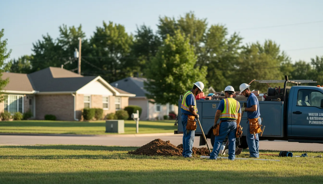 Residential water line and bathroom plumbing service in Dunlap, IA